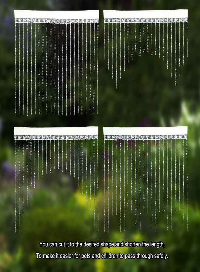 YaoYue Crystal Beaded Curtain Door Curtain 36 x 79 Inches 22 Strands Acrylic Hanging Door Beads Room Divider for Doorway Window Living Room Bedroom Wall Closet Home Decor (White,1 Panel) - Image 3